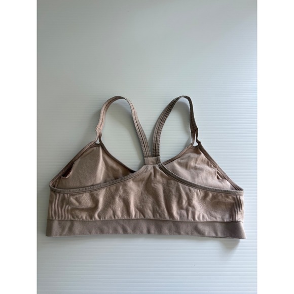 Patagonia Barely Bra Tan Beige Floral Jacquard Racerback Sports Bra Large - Picture 4 of 5